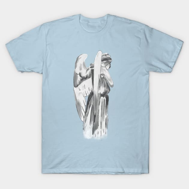 Weeping angel - Doctor Who - blue T-Shirt by Uwaki